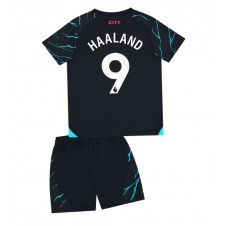 Manchester City Erling Haaland #9 Tredjedraktsett Barn 2023-24 Kortermet (+ korte bukser)